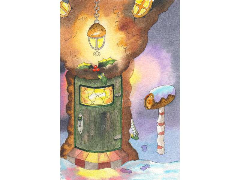 lms2-maisonlutin-aquarelle-aquarelles-aquarelleillustration-helenevalentin-neige-nuit-lanterne-arbre