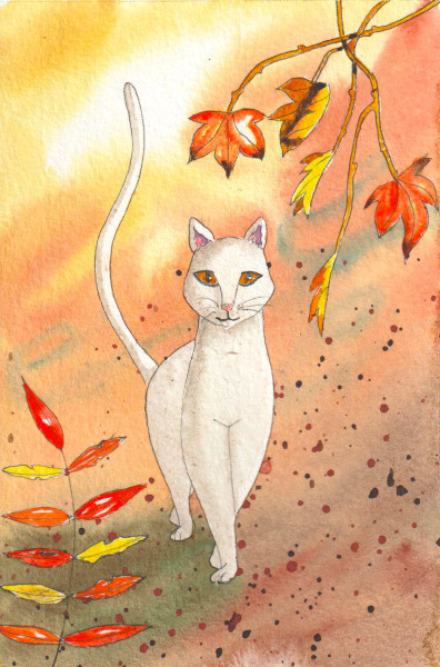 lms1-couleur-chat-aquarelle-aquarelles-aquarelledebutants-aquarelleillustration-peintureaquarelle-helenevalentin-chats-automne-feuillesmortes