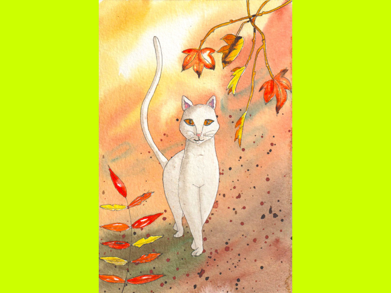 lms3-couleur-chat-aquarelle-aquarelles-aquarelledebutants-aquarelleillustration-peintureaquarelle-helenevalentin-chats-automne-feuillesmortes