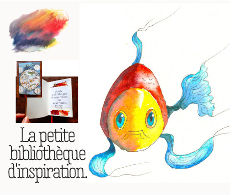 poisson rouge à l'aquarelle.