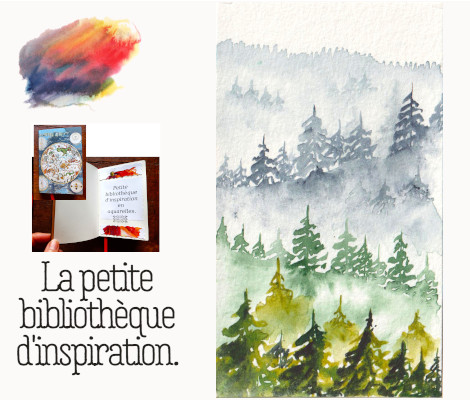 Lms Sapins Brume Aquarelle Helenevalentin Foret Aquarelledebutants