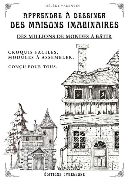 Livre de maisons imaginaires dessinées à l'encre.
