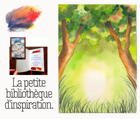 Un feuillage de forêt à l'aquarelle.