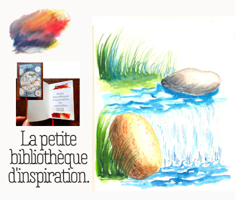 Cascade à l'aquarelle.
