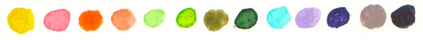 Couleurs utilisees dame pique taches aquarelle