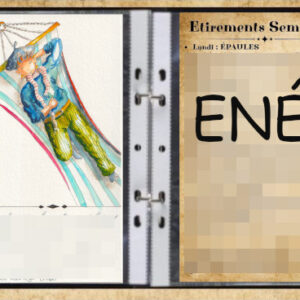 Un homme au béret est allongé dans un hamac. Il est vu du dessus. Aquarelle dans un grimoire.