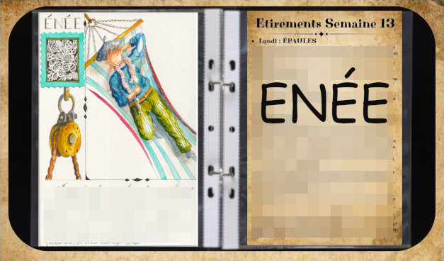 Un homme au béret est allongé dans un hamac. Il est vu du dessus. Aquarelle dans un grimoire.