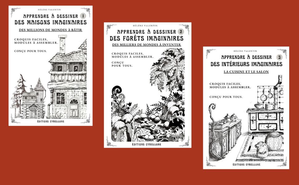 Couvertures livres helenevalentin methode dessins modules forets maisons interieurs apprendre