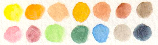 Couleursutilisees faon taches aquarelle