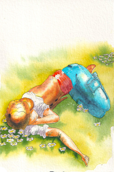 Couleur aquarelledebutant position personnage allongé calendrierperpetuel helenevalentin lazare semaine38